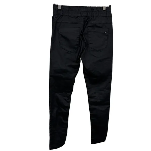 Flog Shely Pants Womens 25 Black Grid Drawstring Waist Pockets Made in Israel - Image 5