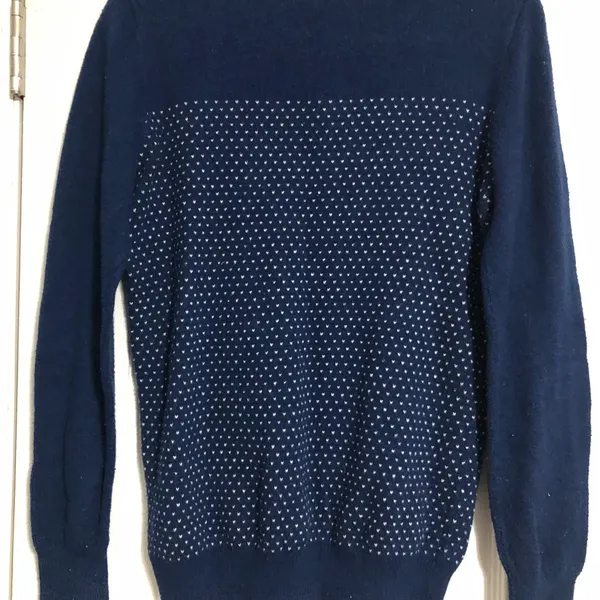 Ann Taylor Loft Factory blue white dot‎ sweater women’s size medium - Image 7