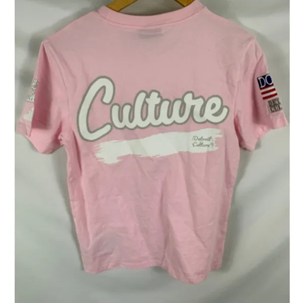 Detroit Culture Pink Short Sleeve Graphic Tshirt Size Small - Image 4