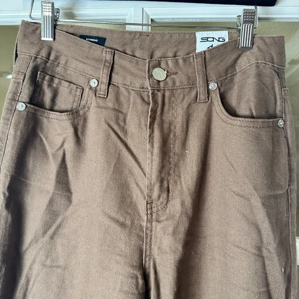 SONG4U Terracotta Brown Boyfriend Style Trousers Pants Size 5/27 - Image 3