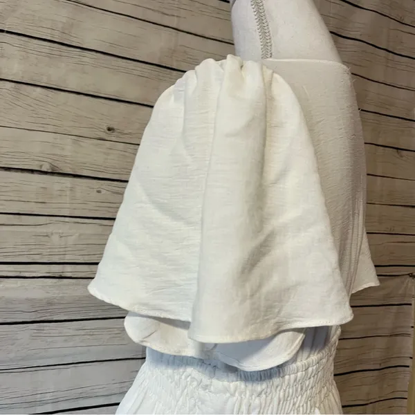 Altar'd State White Smocked-Waist V-Neck Mini Dress - Image 5