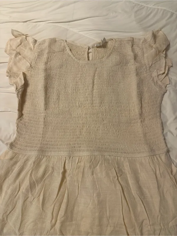 Perch by Blu Pepper Women's Cream Smocked Tiered Midi Dress - NWOT - Size 2x - Image 7