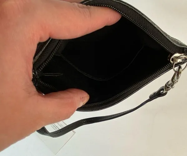 Coach Black Signature Canvas Wristlet - Image 7