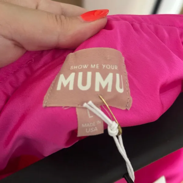 Show Me Your Mumu Taylor Tube Maxi Dress Hot Pink Size Large NWT - Image 7