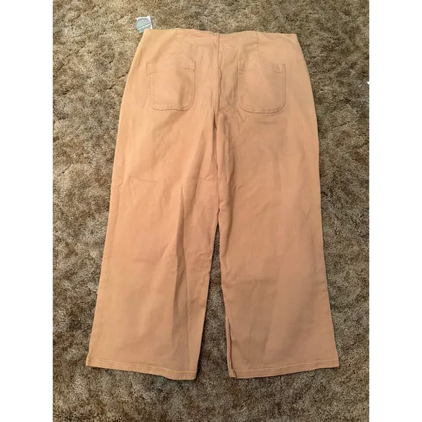 Ophelia Roe High Rise Cropped Utility Pants NWT Peach Tan Wide Leg Colette - Image 4