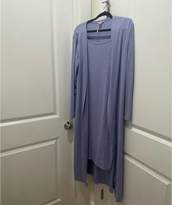 Capella Ribbed Maxi Maternity Dress & Duster Set - Image 2