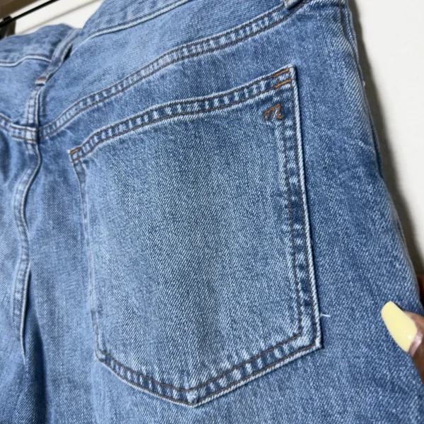 Madewell Women Cotton Shadow Patch Dean Easy Jeans 29" Blue Straight Leg Denim - Image 5