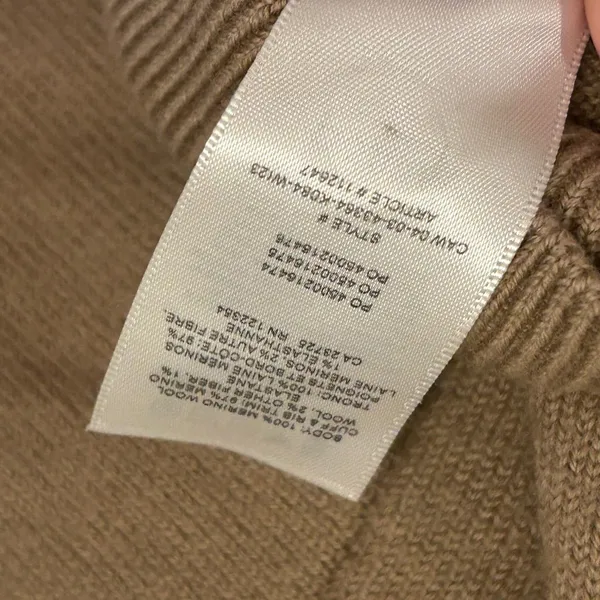Wilfred Aritzia Clara Merino Wool Waist Crop Sweater in Camel M new without tags - Image 11