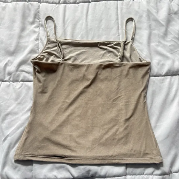 Banana Republic Womens Medium Beige Tan Cami‎ Top Feminine Dainty Coquette Minimalist Basic Y2K - Image 7