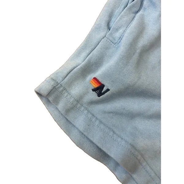 Aviator Nation Lounger Shorts Logo Embroidered Sky Blue Preppy Beach Summer - Image 3