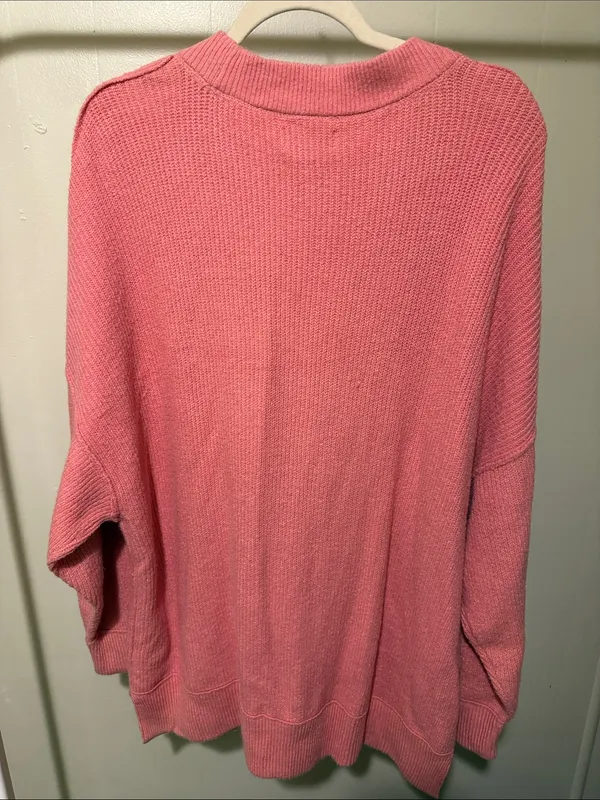 aerie oversized Coral Pink Knit Pullover size XL - Image 8