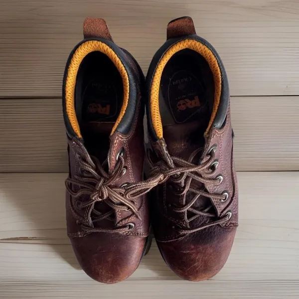 Y2K Timberland PRO Powerfit Jamey Leather Work‎ Shoes Women's 6M Brown steel toe - Image 7