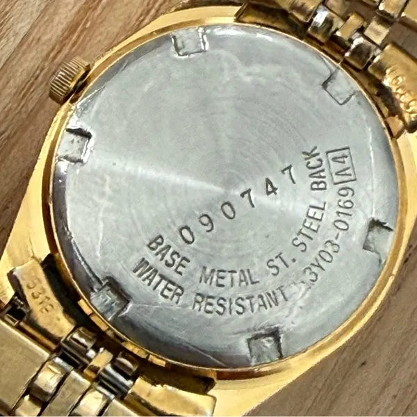 Seiko SQ Presidential Vintage Ladies Watch Black Dial Gold Plated Case Bracelet - Image 10