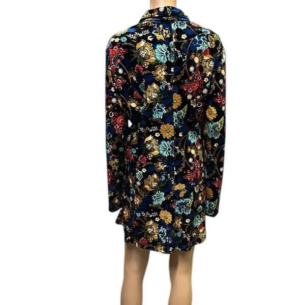 Velvet Serengeti Multicolored Floral Print Button Up Long Sleeve Dress Womens XL - Image 5