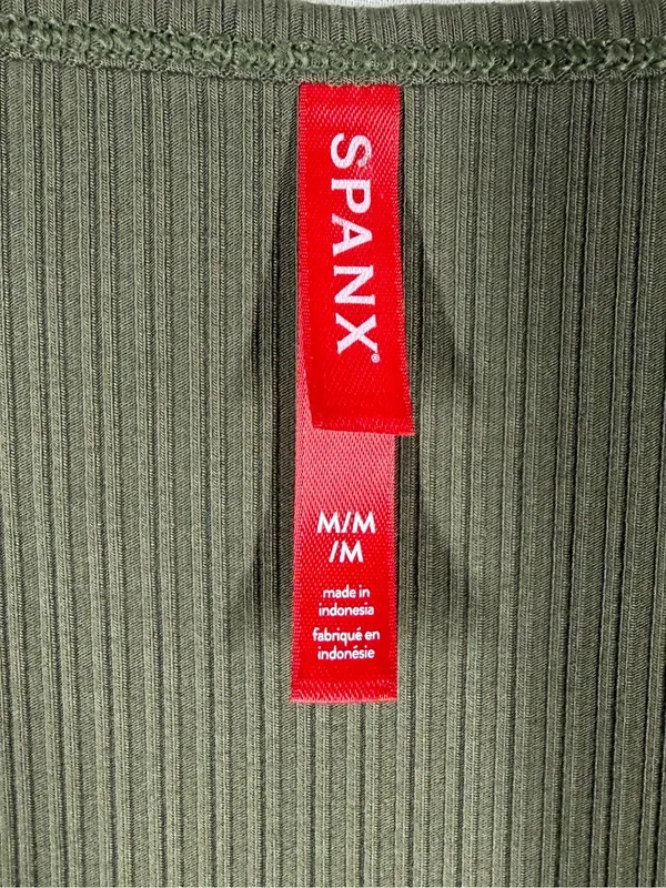 Spanx‎ Green Ribbed Scoop Neck Top - Image 3