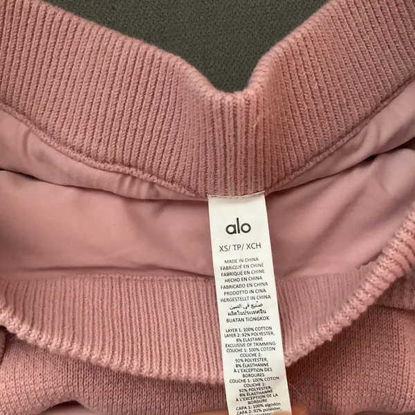 Alo Yoga Tennis Club Sweater Knit Skirt Ballet Pink/White XS - Image 6