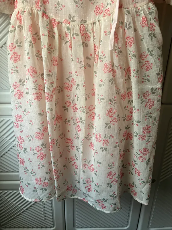 Handmade Puff Sleeve Floral Dress - Image 6