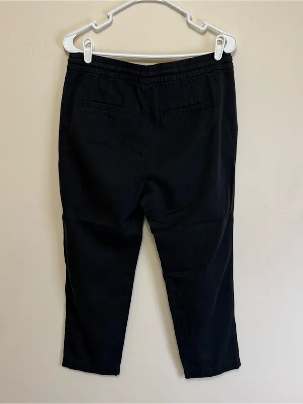 Gap Black Easy Pants Cotton Blend Drawstring Waist Medium - Image 9