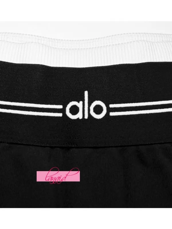Alo Airbrush High-Waist 7/8 Better Together Leggings Black White Sporty Hi-Rise - Image 8