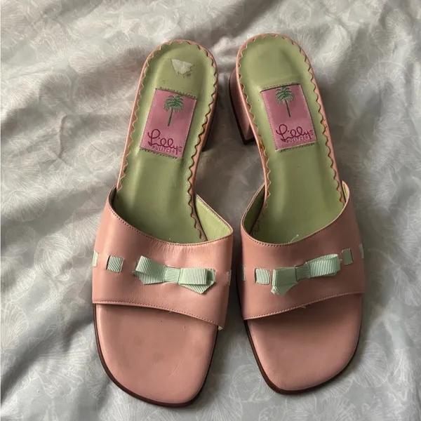 Lilly Pulitzer Peach and Mint Mules - Image 2