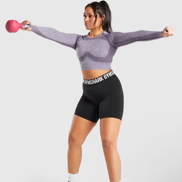 Gymshark | Purple Ultra‎ Flex Sports Long Sleeve Workout Crop Top, S - Image 3