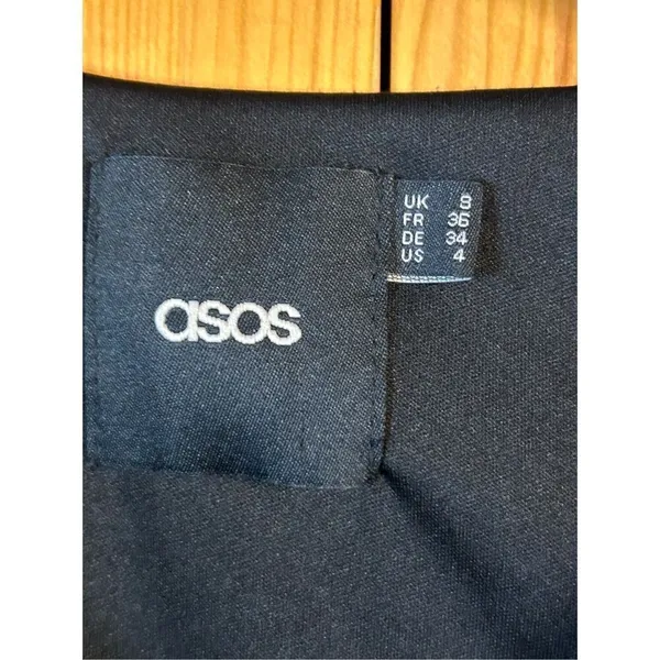 ASOS DESIGN sheer long sleeve dress in black size 4 (4865) - Image 3