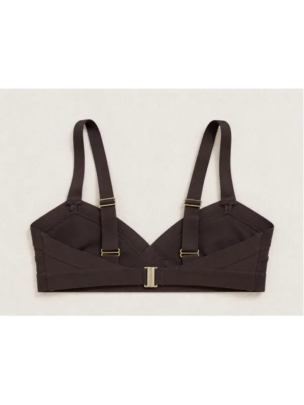 H&M Chocolate Brown Bikini Set NWOT Size‎ 12 Textured Stripe Swimwear - Image 4