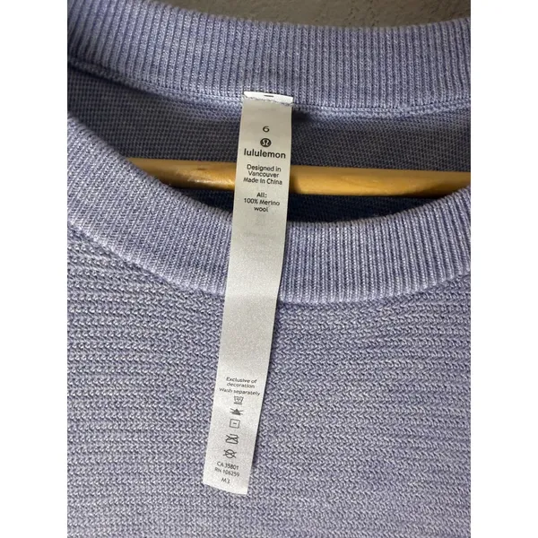 Lululemon merino wool long sleeve crew neck sweater blue purple size 6‎ - Image 3