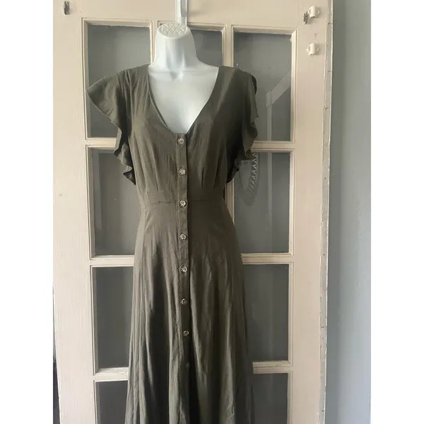 GB Gianni Bini Olive Green Dress - Image 7