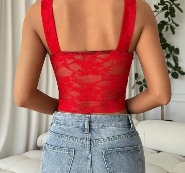 red lace top - Image 2