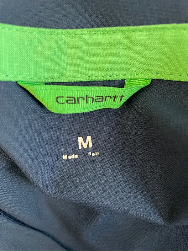 Carhartt Scrub Navy Top with Bright Green Trim - Image 5