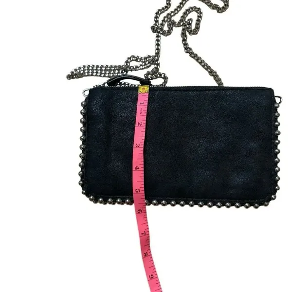 Zara Black Faux Suede silver studded crossbody bag / clutch - Image 6