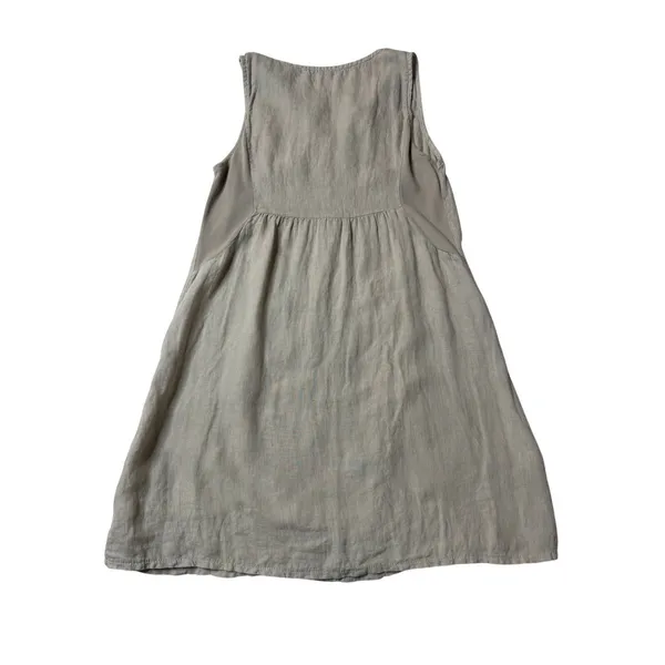 Terzo Millennio Linen Button Front Dress M Made in Italy Coastal - Image 5