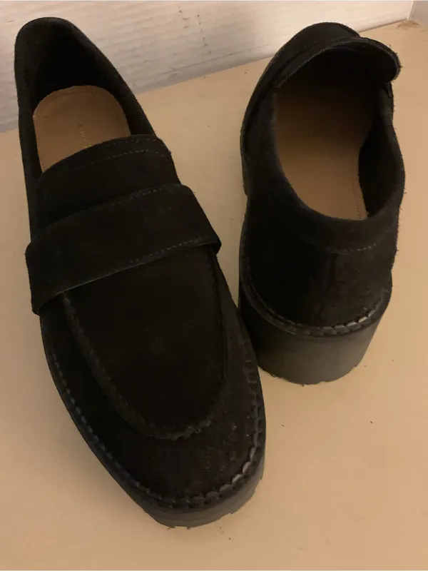 & Other Stories women Black Suede Platform Loafer shoes US 10 - Image 10