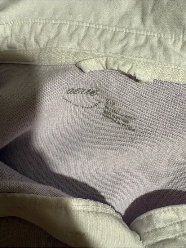 aerie Lavender Cropped 100% Cotton Polo with White Collar 💜 - Image 5