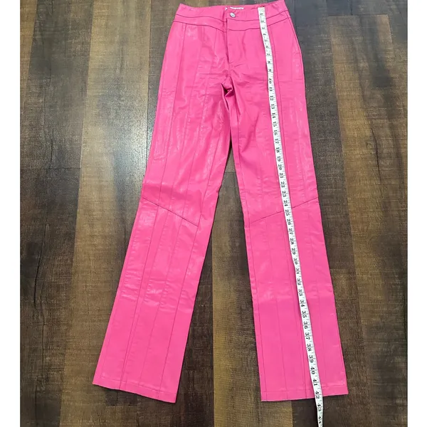 I.AM.GIA Pink Faux Leather Straight Leg Pants XS - Image 6