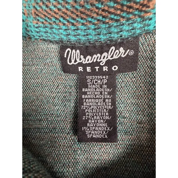 WRANGLER S Retro Punch Boyfriend Flannel‎ Shacket Aztec southwestern print Pearl - Image 4