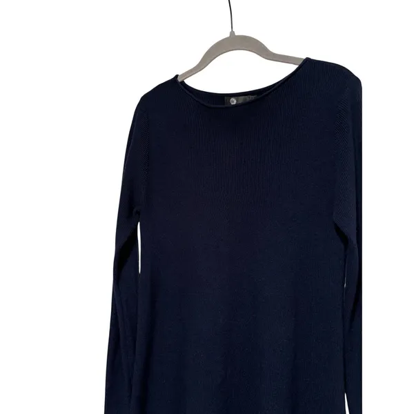 JK Long Sleeve Navy Ribbed Sweater Dress S/XS - Image 3