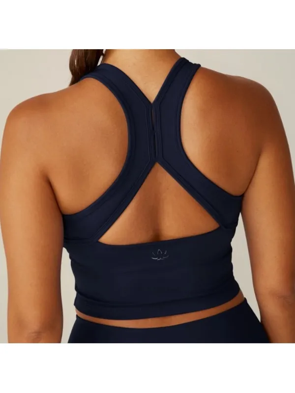 $86 BEYOND YOGA Powerbeyond STRIVE CROPPED TANK in NAVY XL - Image 2
