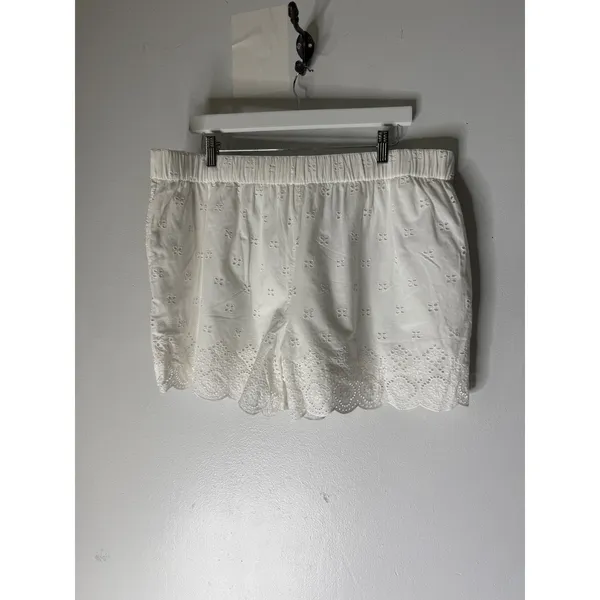 Loft white elastic waist‎ eyelet scallop hem size xl - Image 2