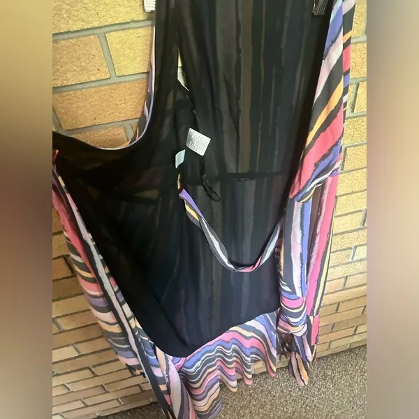 Great Jones Sleeveless Stripe Wrap Dress in Vibrant Orchid Size Small RTR - Image 5