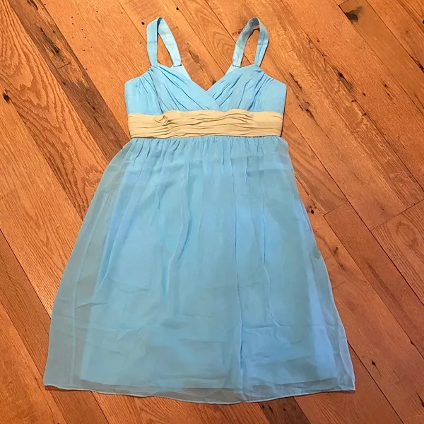 Forever Yours Woodland Fairy Tulle Babydoll Dress Pale Blue & Kiwi Ruched Sash 8 - Image 3