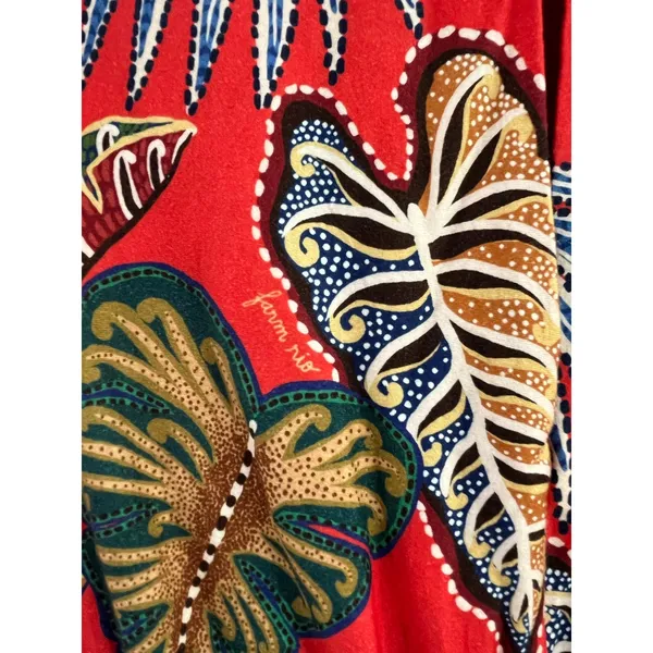 Farm Rio Red Tropical‎ Wide Leg Jumpsuit Size Large NWT Resort Wear - Image 11