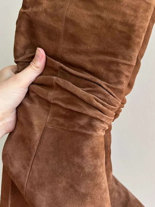 Banana Republic Midshaft Slouch Suede Boots, Nutmeg, Size 9.5 - Image 10