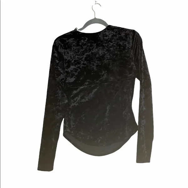 NWT FREE PEOPLE Perfect Date Top BLACK Small Velvet - Image 6