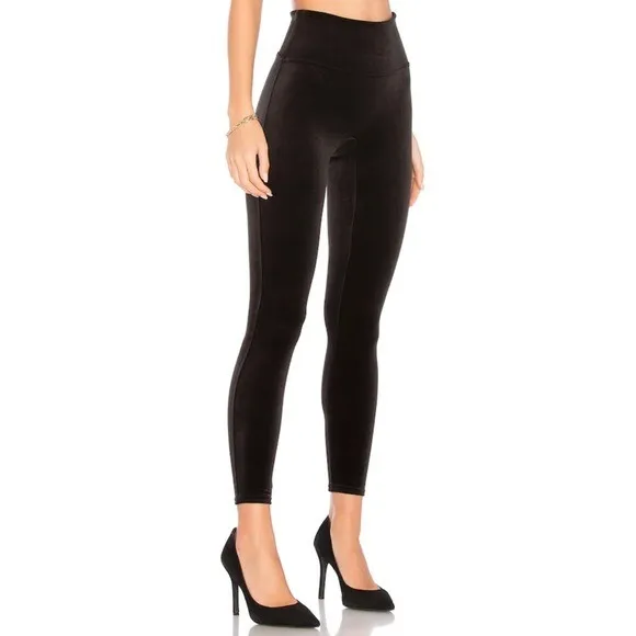 SPANX Velvet Leggings High Waisted‎ Lounge Pants Black Size L - Image 6
