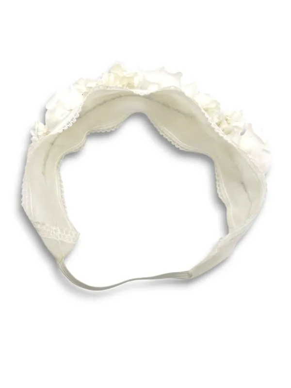 Vintage 1950s 1960s Auerbach’s Floral Headband Hat Ivory White Flowers - Image 8