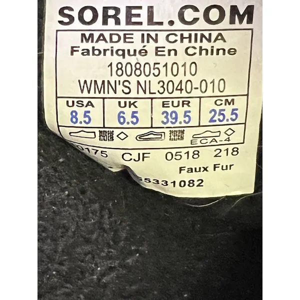 SOREL Explorer Carnival Boots Black/Sea‎ Salt Women’s Size 8.5 - Image 8