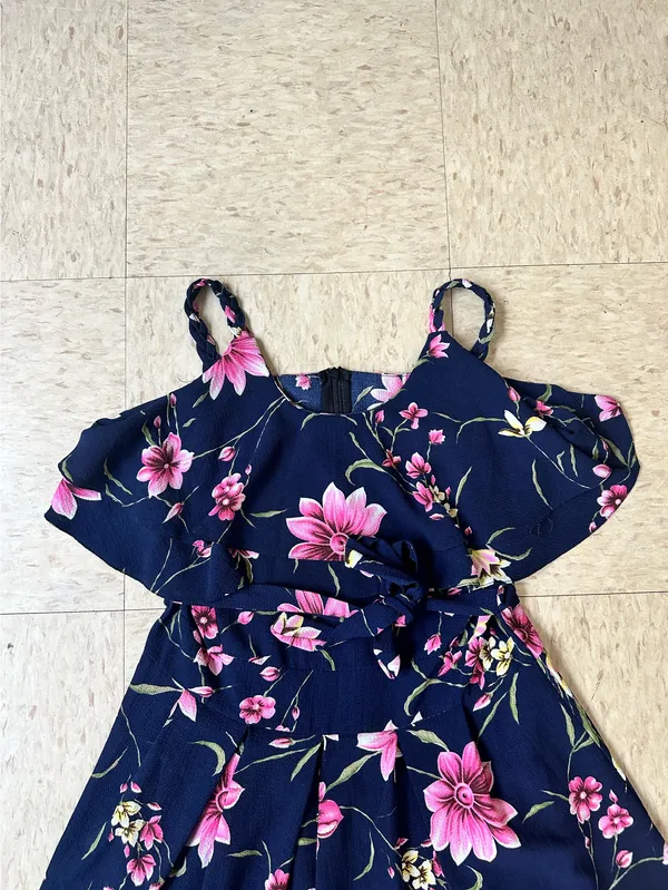 Navy floral dress Blue - Image 2