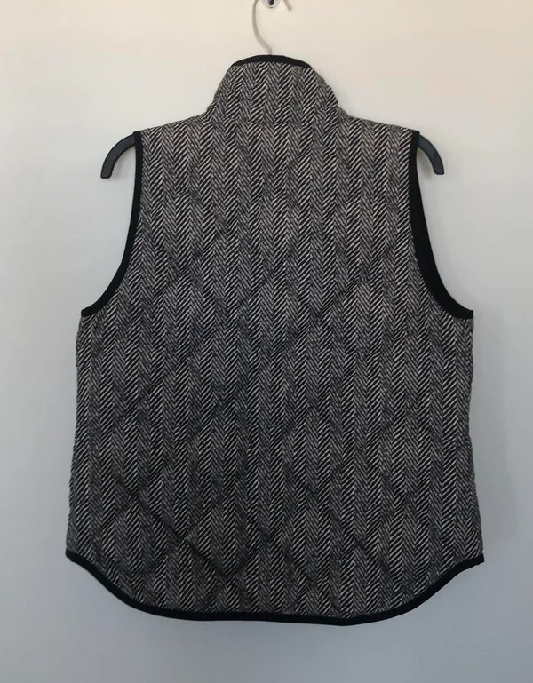 J Crew Herringbone Quilted Vest S - Image 3
